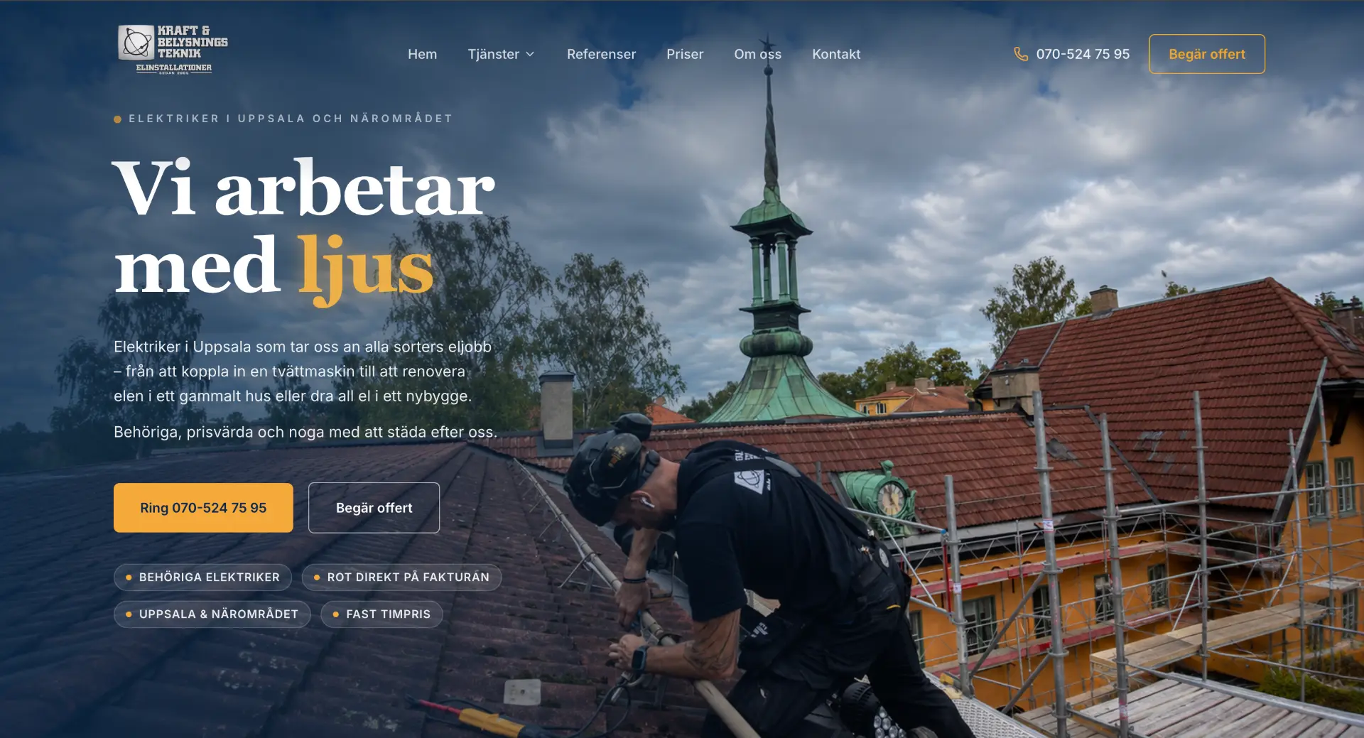 Efter: Kraft & Belysningstekniks nya sajt